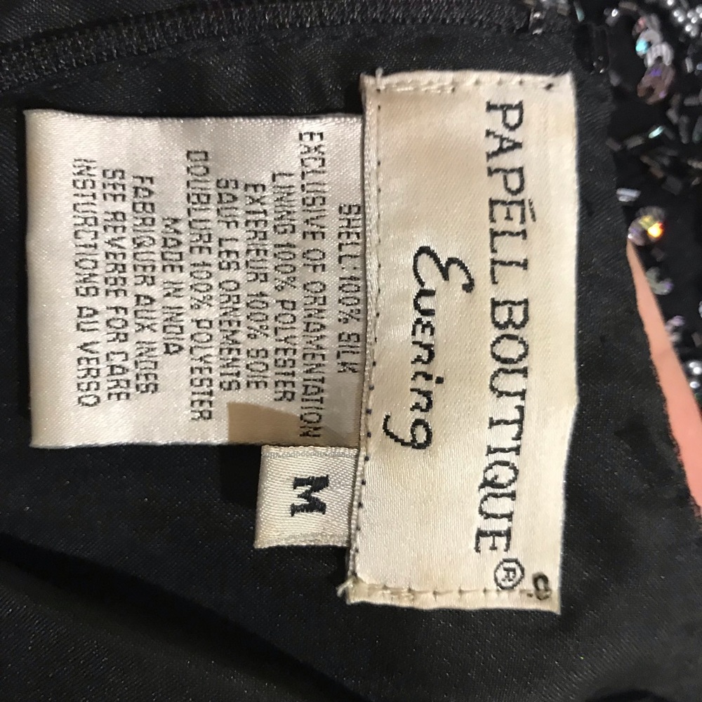 Adrianna Papell Size M Black Silk Blouse Cocktail - Picture 7 of 8